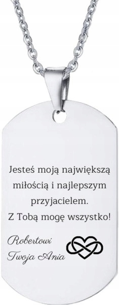 Nieśmiertelnik Zawieszka z Twoim Grawerem Prezent