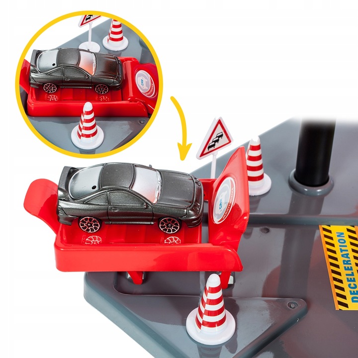 PARKING GARAŻ DLA SAMOCHODÓW 4 AUTA TOR WYŚCIGOWY ZJEŻDŻALNIA 4 PIĘTRA