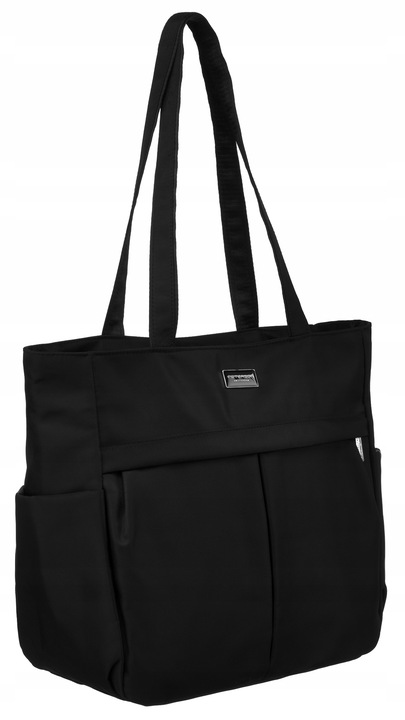 Torba damska PETERSON miejska torebka shopper bag na ramię czarna A4 lekka