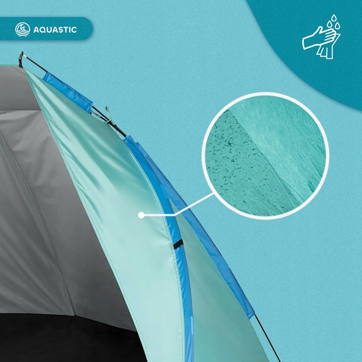 Namiot plażowy AQUASTIC Concielo turkusowy OS UPF 50+ Ochrona przed słońcem