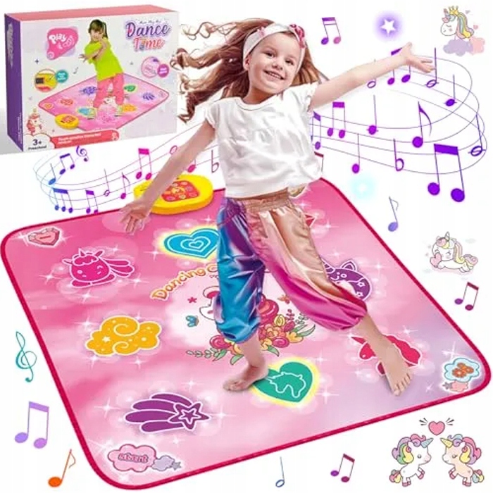 JEDNOROŻEC MATA DO TAŃCA MUZYCZNEGO DLA DZIECI 5 TRYBÓW 3 POZIOMY 100x87cm
