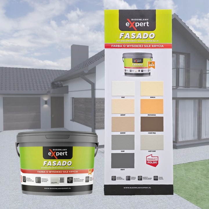 FARBA ELEWACYJNA FASADOWA zewnętrzna do malowania FASAD ELEWACJI FASADO 9L
