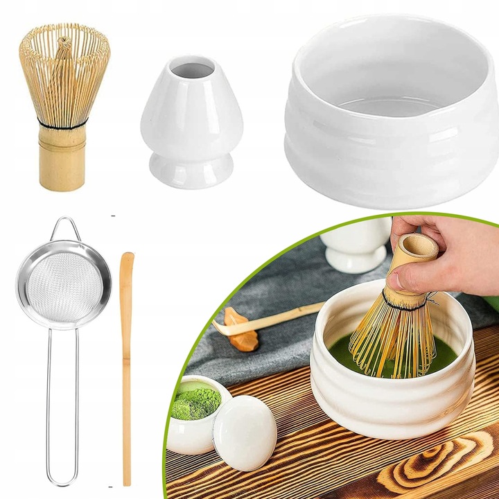 ZESTAW DO MATCHY, MATCHA TRZEPACZKA UCHWYT, MIOTŁĄ MATCHA MISKĄ DO MATCHY
