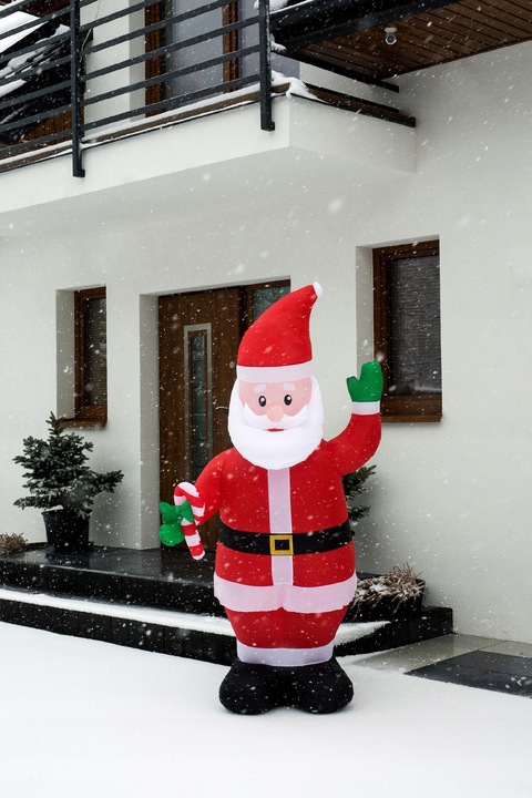 MIKOŁAJ nadmuchiwany ŚWIECĄCY DUŻY pompowany LED 215cm dmuchawiec JUMIhome