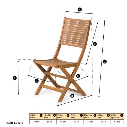 Zestaw 2x Krzesło Ogrodowe Balkonowe Składane Kompaktowe Wymiary