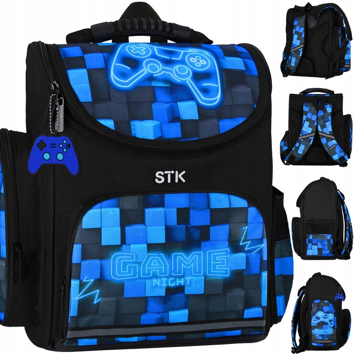 TORNISTER PLECAK SZKOLNY DLA CHŁOPCA GRACZA PIXEL GRA NIEBIESKI PAD W PADY
