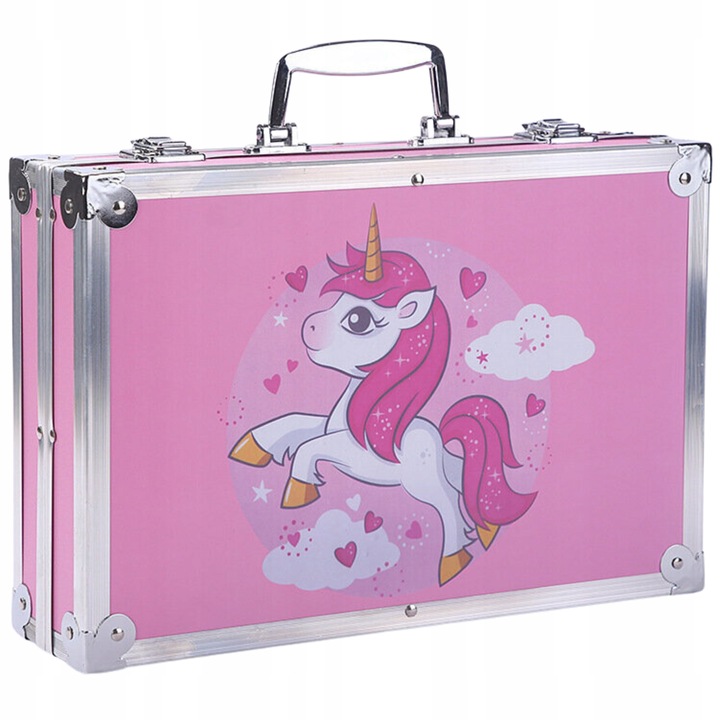 Duży Zestaw Artystyczny w Walizce 145 Elementów Jednorożec