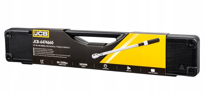 KLUCZ DYNAMOMETRYCZNY Z BLOKADĄ CERTYFIKAT KALIBRACJI ETUI 60-330NM 1/2 JCB