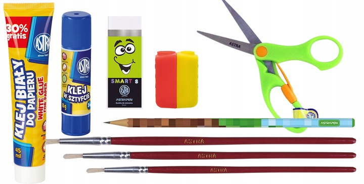 Astra WYPRAWKA SZKOLNA PIXEL ONE Zestaw plastyczny + TECZKA 20 elementów