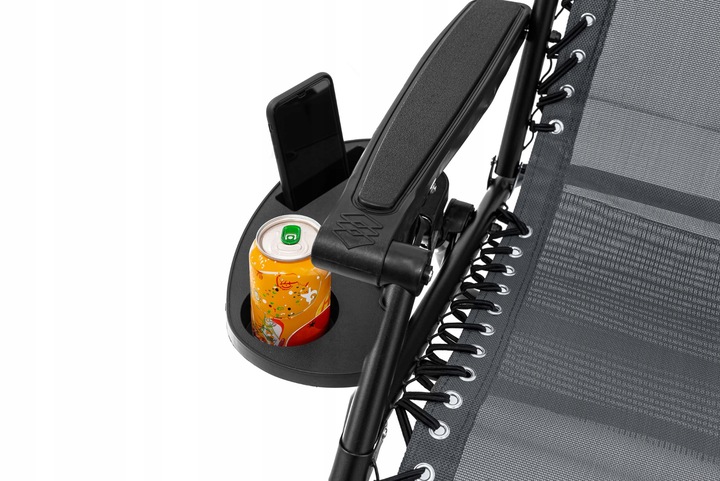 LEŻAK OGRODOWY Z PODNÓŻKIEM OGRODOWY PLAŻOWY AUTOMAT ZERO GRAVITY PÓŁKA