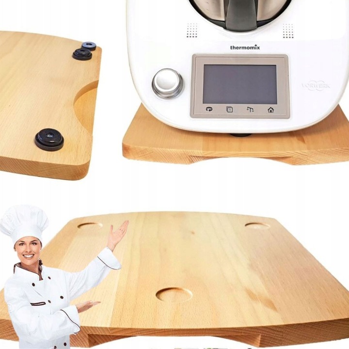 PODSTAWKA DREWNIANA DESKA POD TERMOMIX TM5 TM6 BUKOWA SOLIDNA + GRATIS!!