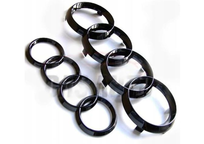 Emblematy Audi Czarne komplet Przód Tył A3, A4 B6, A6 273mm 192mm