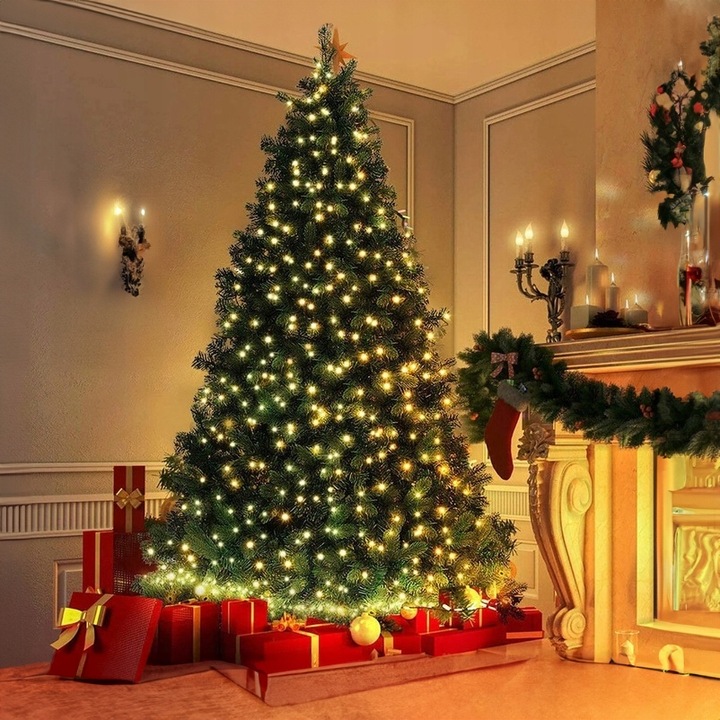 LAMPKI CHOINKOWE 500 LED BIAŁE CIEPŁE 35M PROGRAMATOR ŚWIATEŁKA ŁAŃCUCH