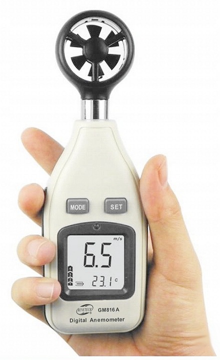 ANEMOMETR WIATROMIERZ MIERNIK WIATRU TEMPERATURY POMIAR PRĘDKOŚCI POWIETRZA