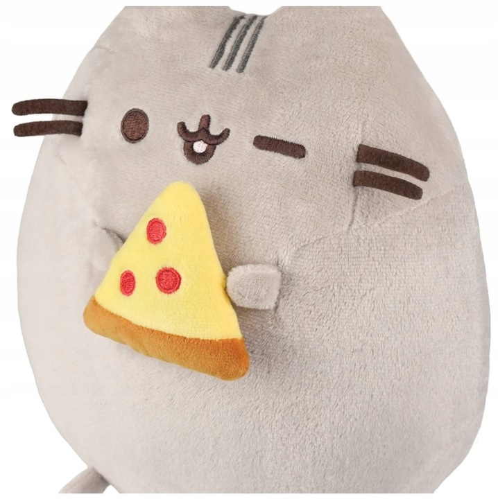MASKOTKA PUSHEEN DLA DZIECKA Z PIZZĄ W ŁAPKACH 24cm PLUSZOWA PRZYTULANKA