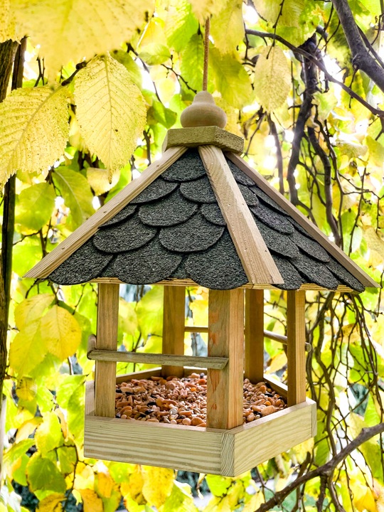 DUŻY KARMNIK DLA DZIKICH PTAKÓW SOLIDNY DOMEK BUDKA NA KARMA ZIARNO XXL