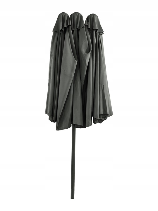 PODWÓJNY PARASOL OGRODOWY PRZECIWSŁONECZY Z KORBKĄ POKROWIEC PHOENIX SZARY