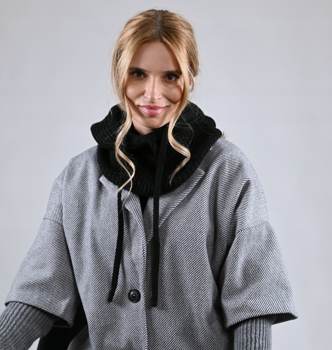 Czapka zimowa damska BALACLAVA kominarka kaptur na jesien Modna Czarna UNI