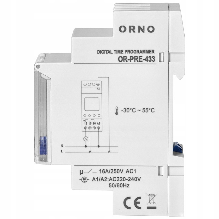 Programator Czasowy Wyłącznik LCD Cyfrowy 52 Programy OR-PRE-433 na Szynę