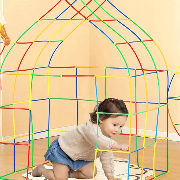 Klocki Konstrukcyjne Słomki Patyczki do Budowania Zestaw XL 800 elementów