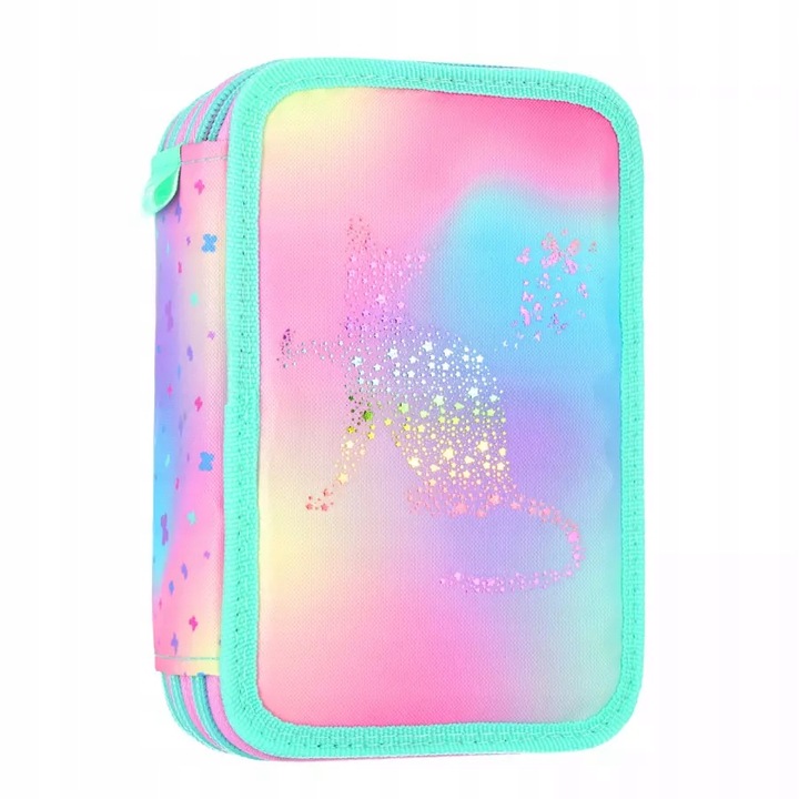 PIÓRNIK TRZYKOMOROWY Z WYPOSAŻENIEM DLA DZIEWCZYNKI OMBRE KOT PIES KOTKIEM