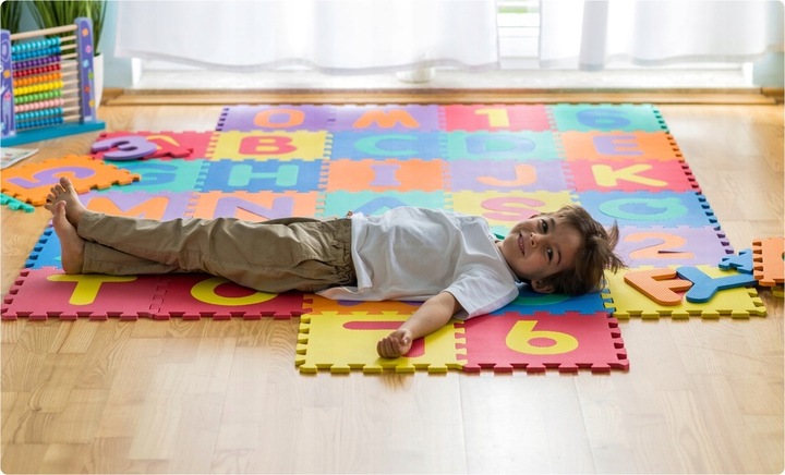 DUŻE PUZZLE EDUKACYJNE PIANKOWE DLA DZIECI CYFRY I LITERY MATA 36 ELEMENTÓW