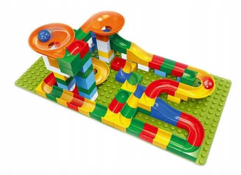 Tor kulkowy labirynt dla kulek kulodrom marble run klocki 108 el