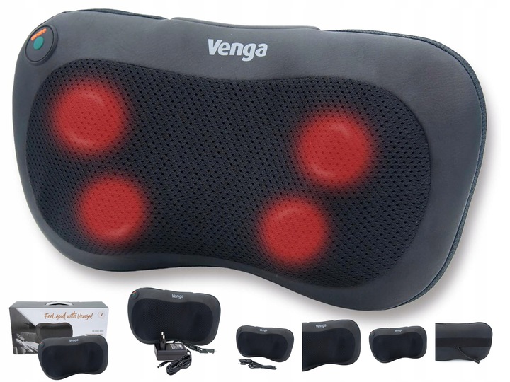 Poduszka masująca Masażer SHIATSU WĘZŁY MASUJĄCE PODCZERWIEŃ 2 TRYBY VENGA