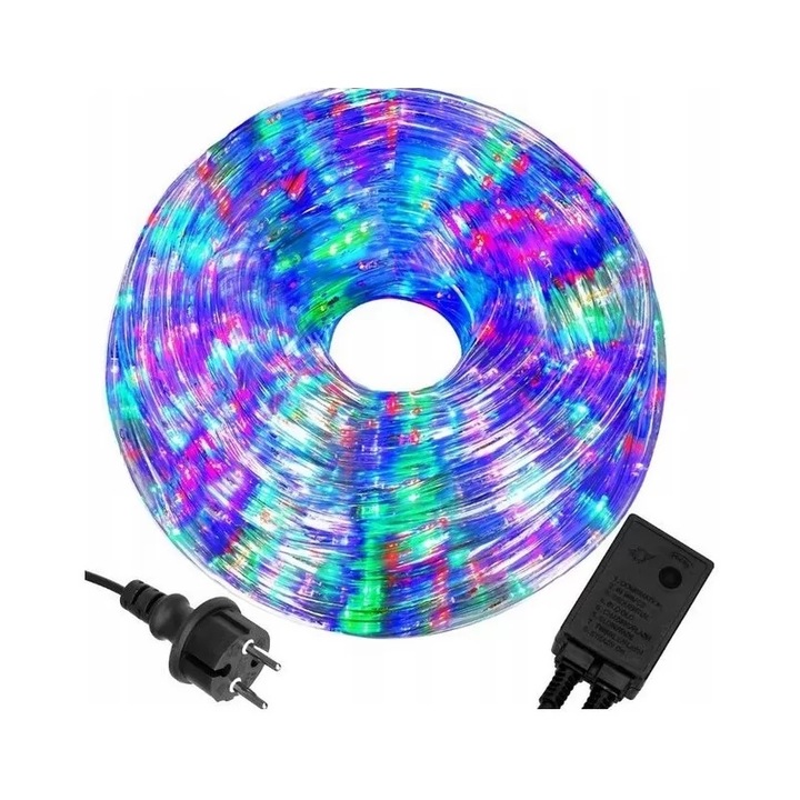 WĄŻ ŚWIETLNY ZEWNĘTRZNY 240 LED LAMPKI CHOINKOWE IP44 10m WIELOKOLOWY
