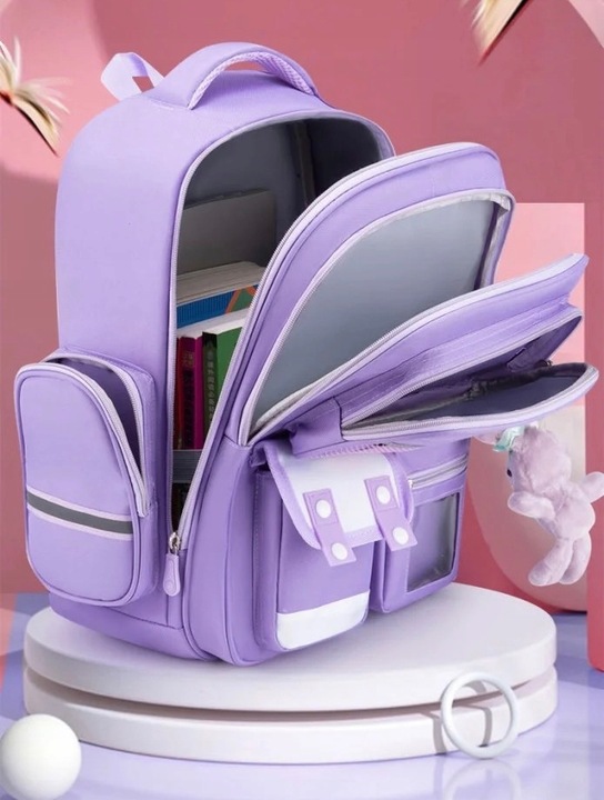 PLECAK SZKOLNY TORNISTER + PIÓRNIK KRÓLIK ZAJĄC odblaski WIELOKOMOROWY 3D