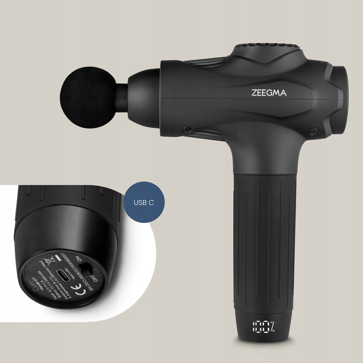 PISTOLET DO MASAŻU MASAŻER DO PLECÓW 12KOŃCÓWEK + WALIZKA + WOREK PREZENT