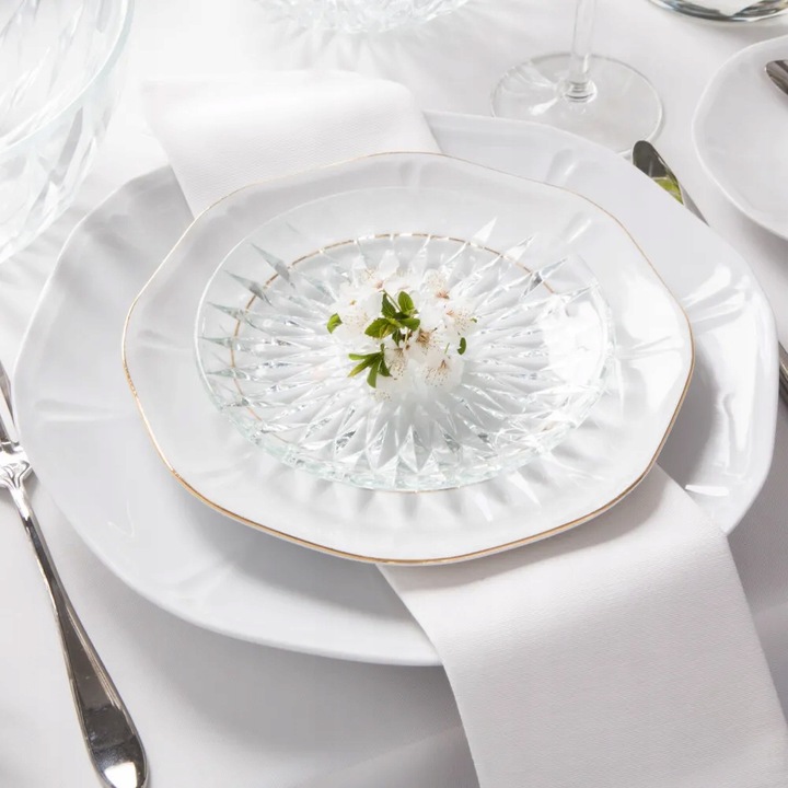 Talerze deserowe szklane talerzyki Altom Design Stella 15cm zestaw 12 sztuk