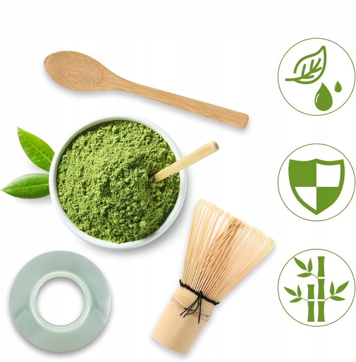 ZESTAW DO MATCHY Z MIOTEŁKA DO MATCHY I ŁYŻKĄ, JAPOŃSKA HERBATA MATCHA