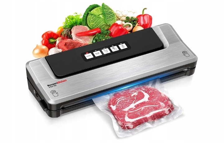 Bonsenkitchen Zgrzewarka Próżniowa do Żywności, Funkcja 5 w 1 SREBRNA