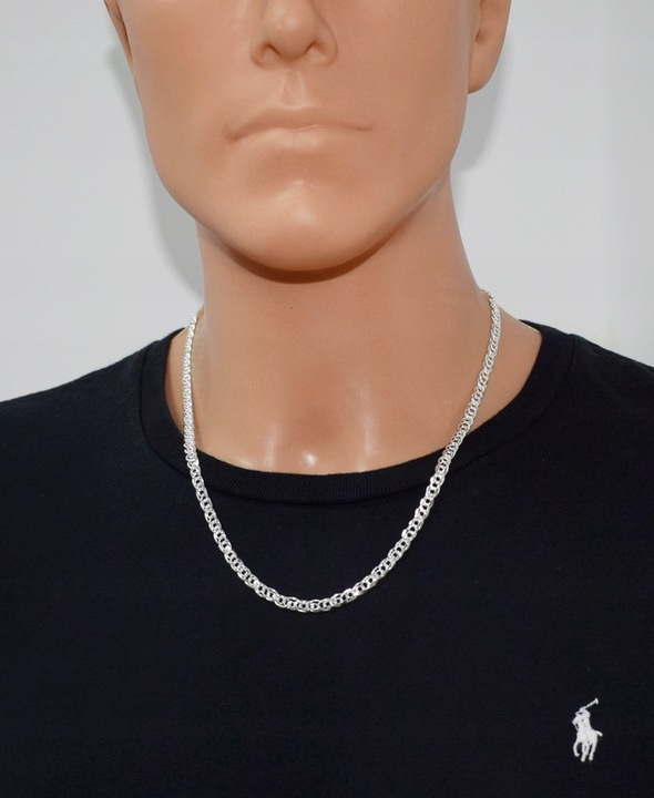 Srebrny Łańcuszek Męski Nonna MONALIZA Pełna Diamentowana 5 mm Srebro 925