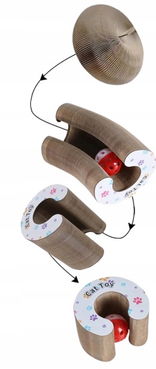 Drapak Dla Kota Zabawka Interaktywna Drapak z Piłką i Tunelem + Kocimietka