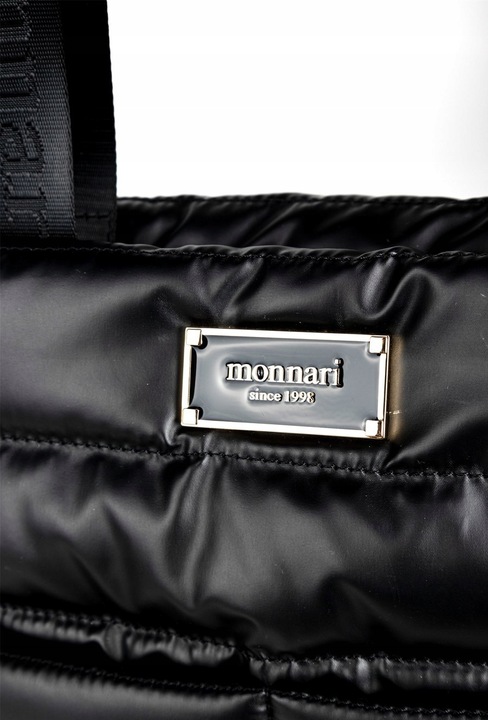 TOREBKA MONNARI Czarna SHOPPER BAG Listonoszka PIKOWANA NA RAMIĘ PASEK