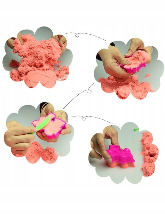 PIASEK KINETYCZNY 2KG BASEN + FOREMKI DUŻY ZESTAW