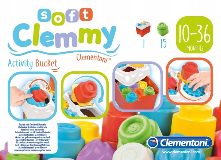 CLEMMY KOSZYK SENSORYCZNY z miękkimi klockami Clementoni