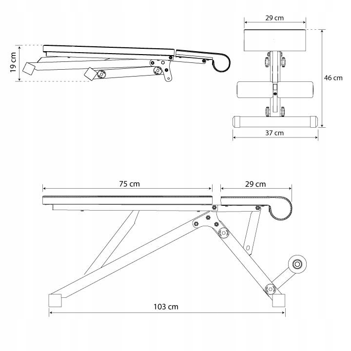 Ławka treningowa do cwiczen ławeczka regulowana składana skośna pod SZTANGĘ