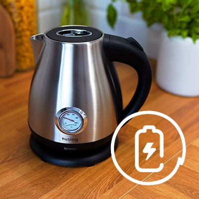 CZAJNIK ELEKTRYCZNY BEZPRZEWODOWY 2200W MOCNY 1,7L SREBRNY RETRO Huslog