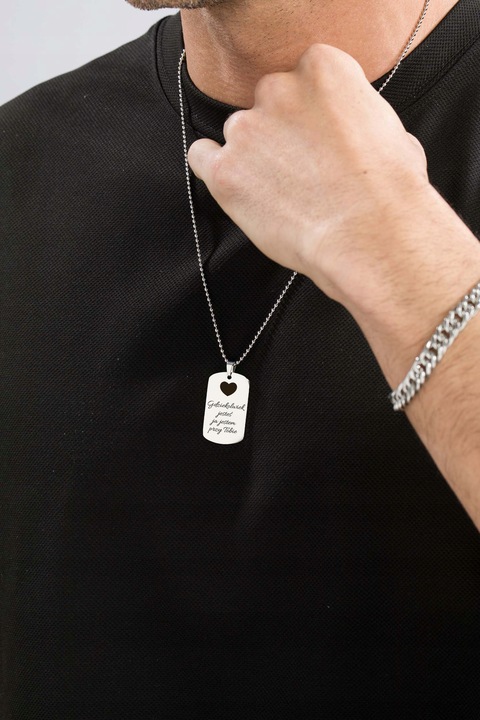 Nieśmiertelnik Z Grawerem Męski Srebrny 925 Wisior