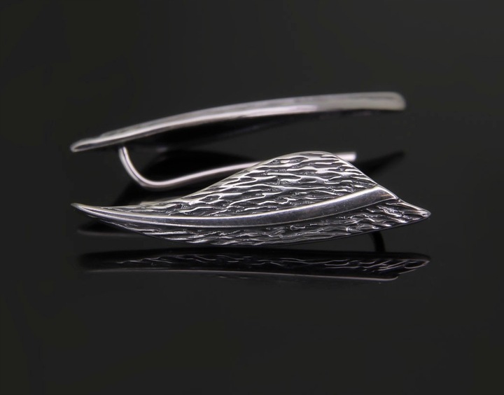 NAUSZNICE NA CAŁE UCHO DÓŁ PIÓRA SKRZYDŁA 925