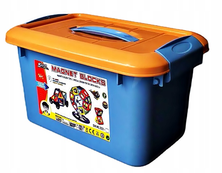 Klocki Magnetyczne 3D 128 elm KONSTRUKCYJNE Edukacyjne Prezenty