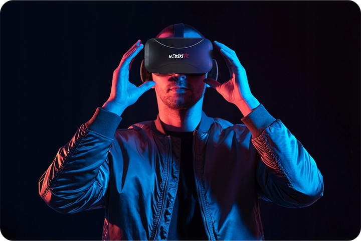 WEBSKI GOGLE OKULARY VR 3D WIRTUALNE DO TELEFONU FILMÓW + SŁUCHAWKI NAUSZNE
