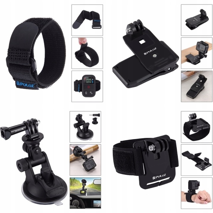 MEGA ZESTAW 53w1 AKCESORIA DO KAMERY GOPRO HERO 12 11 10 9 8 7 6 INSTA DJI