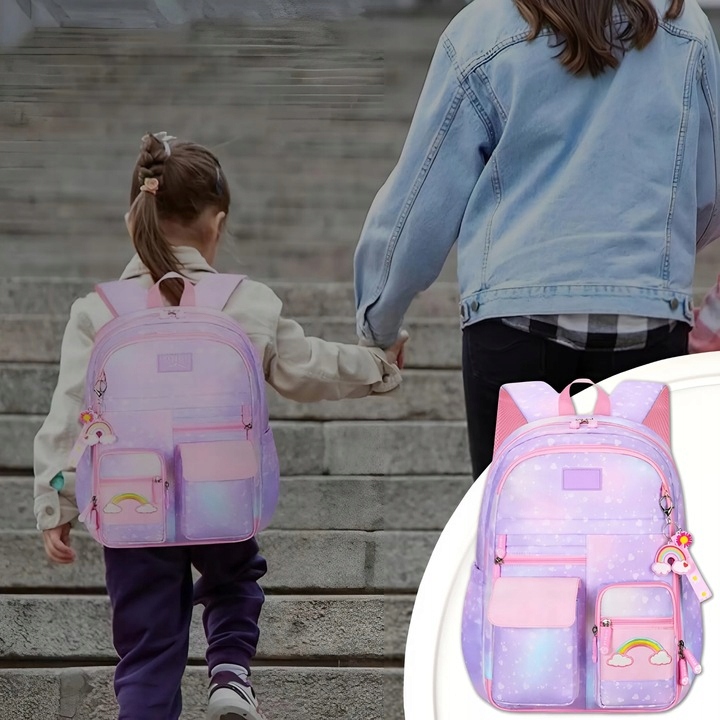 PLECAK SZKOLNY TORNISTER DLA DZIEWCZYNKI KLASA 1-3 WIELOKOMORY DO SZKOŁY