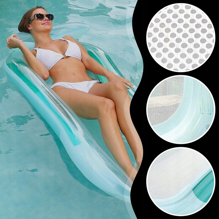 MATERAC DMUCHANY DO PŁYWANIA PONTON PŁYWAJĄCY DO BASENU NAD WODĘ 160X75 cm