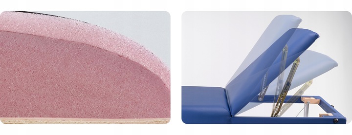 ŁÓŻKO STÓŁ DO MASAŻU SKŁADANY ALUMINIOWY 3 SEGMENTY ADELE PIANKA 5CM HABYS