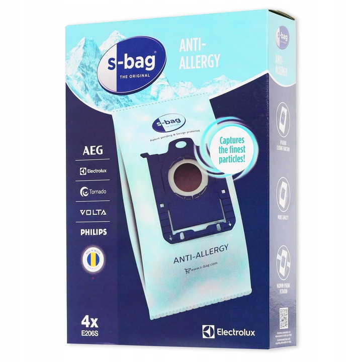 4x Worki antyalergiczne Elektrolux S-Bag E206S